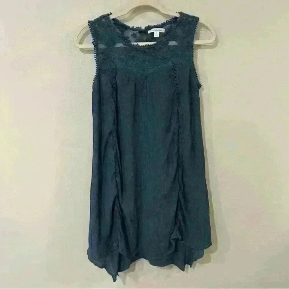 JohnpaulRichard Blue Lace Embroidered Sleeveless Mini Dress Size Small - Picture 1 of 5